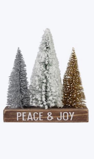 Wood Tabletop Christmas Trees w/Sign