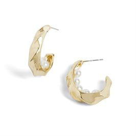 Whispers Gold Ripple Pearl Earrings WN004567
