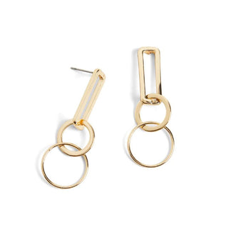 Whispers Linked Hoop Dangle Earrings Gold WN004724