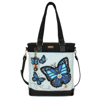Chala Blue Butterfly Blue Stripe Work Tote