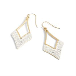 Whispers Two Tone Point Dangle Earrings WN004562
