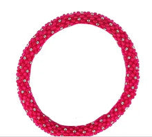 Simply Southern Bead Bangle Pink Silver Dot