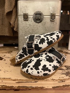 Very G Picnic Tooled Clog White Black Cow