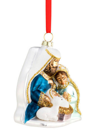 Demdaco Blown Glass Holy Family Ornament