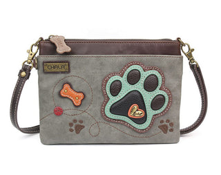Chala Mini Crossbody Paw Print Stone Grey 826