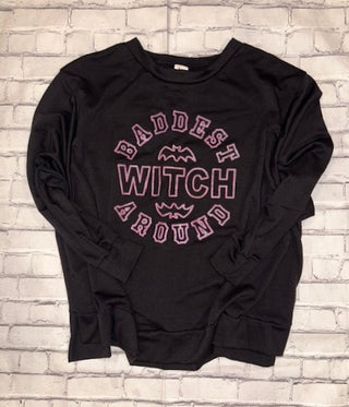 Sew in Love Baddest Witch Around Thin Crewneck