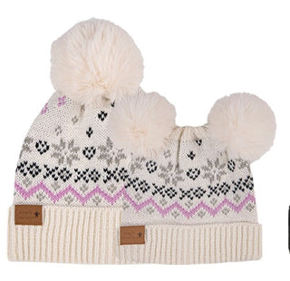 Simply Southern Mommy & Me Beanie Set Sweater Cream