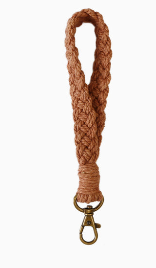 Macrame Flat Braided Wristlet Keychain