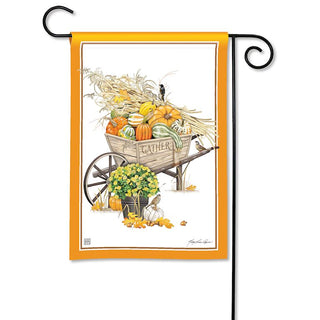 Harvest Wheelbarrow Garden Flag