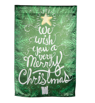 We Wish You A Merry Christmas Lustre Reversible House Flag