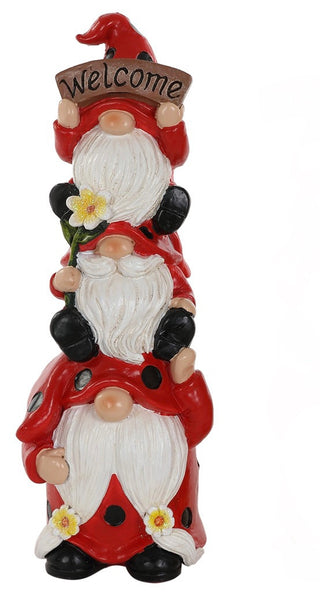 Welcome Ladybug Gnome Stack Figurine