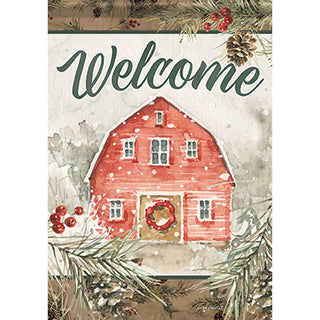 Pinecone Cabin Garden Flag (Barn Welcome)