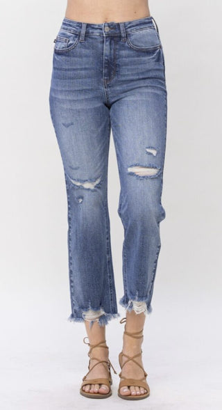 Judy Blue HW Destroy Cropped Straight 88550