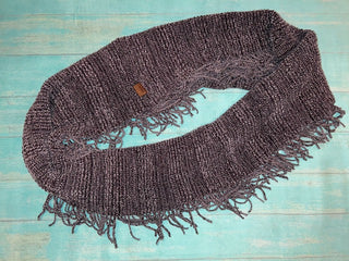 Mirabeau Chenille Pointelle Infinity Scarf Gray