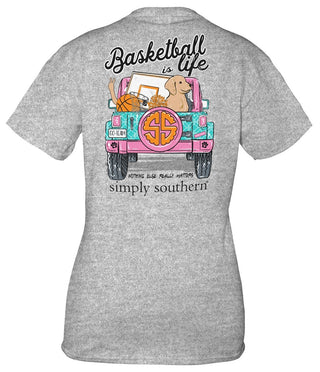 Simply Southern Short Sleeve Tee Basketball Heather Gray XL