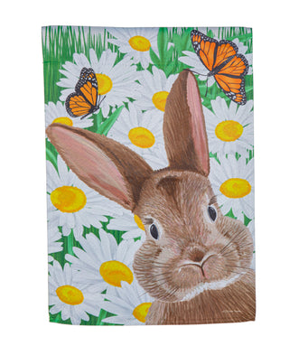 Hello Bunny Suede Garden Flag