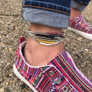 Coco + Carmen Silver Stretch Anklet
