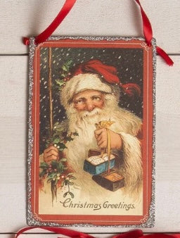 Vintage Santa Postcard Ornament Style 3