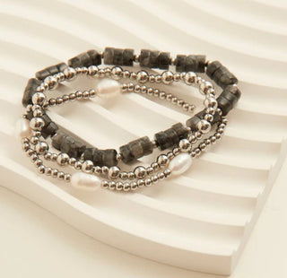 Howard's Narelle Waterproof Pearl Bracelet Set Silver
