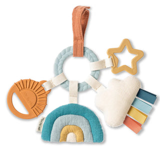 Itzy Ritzy Bitzy Busy Ring Rainbow Neutral