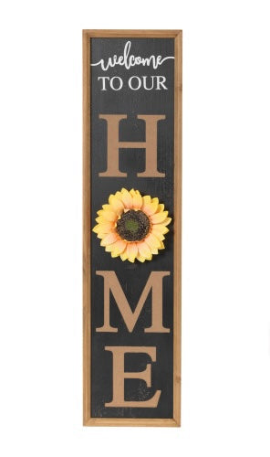 Welcome to Our Home Wooden Sunflower Sign Style 1