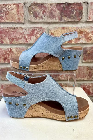Corky’s Carley Wedge Blue Denim