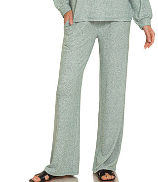 Zenana Soft Melange Lounge Pant Ash Jade Medium