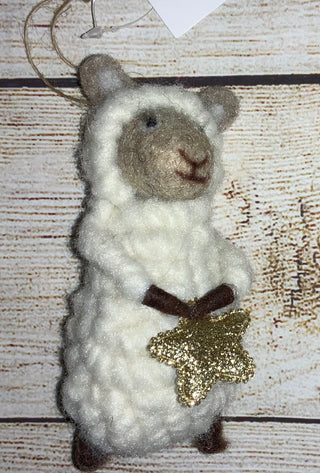 Wool/Polyester Sheep Ornament