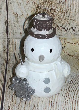 Ganz Snowman Ornament Silver Snowflake