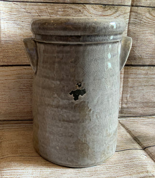 Gray Rustic Stoneware Crock