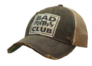 "Bad Mom's Club" Distressed Trucker Cap