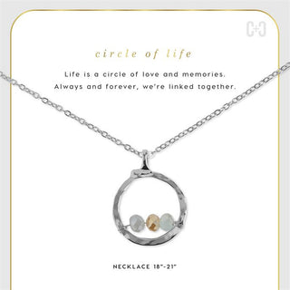 Coco+Carmen Circle of Life Necklace Silver/Green
