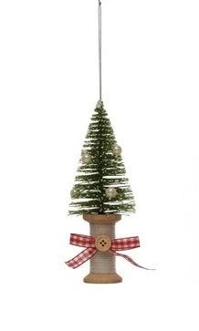 Wood Spool Bottle Brush Tree