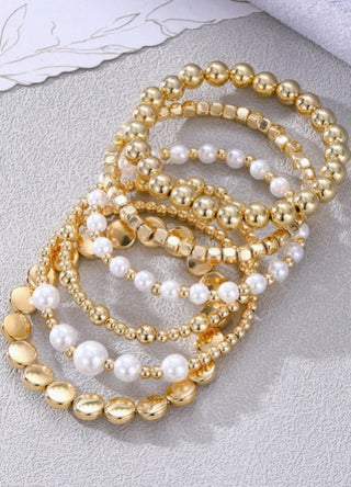 Little Daisy Closet Pearl Beaded Multi Layer Bracelets