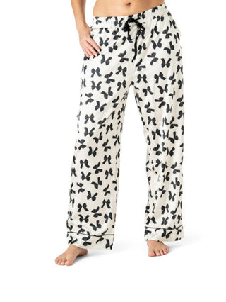 Hello Mellow So Lovely Satin Pajama Pants Bow So Lovely