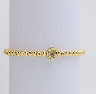 Josslyn Gold Initial Monogram Bubble Beaded Bracelet G