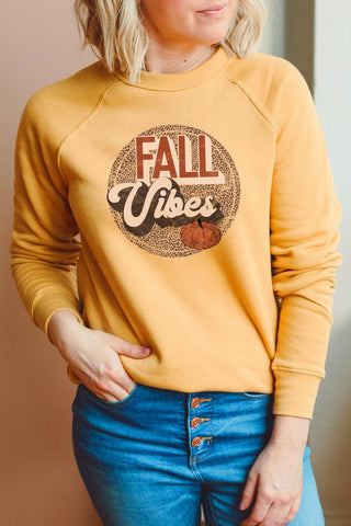Kissed Apparel Fall Vibes Crewneck Mustard