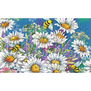 Watercolor Daisies Embossed Floor Mat