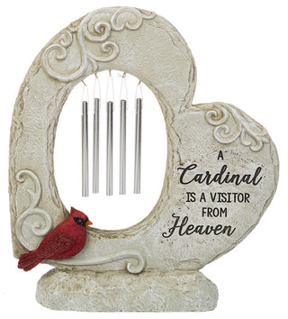 Cardinal Memorial Garden Heart Wind Chime