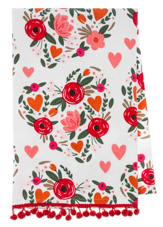 Floral Heart Tea Towel