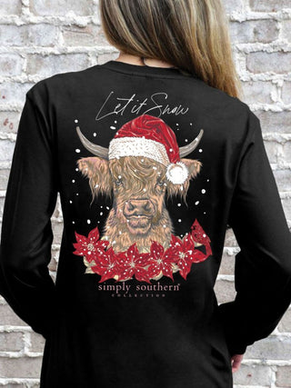 Simply Southern Long Sleeve Snow Cow Black