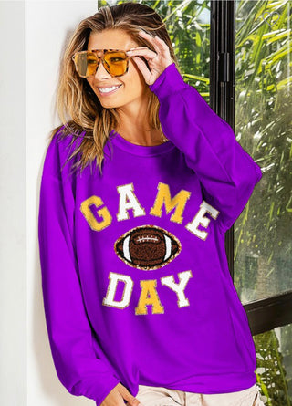 Bibi Football Game Day Patch Purple/Gold Sweatshirt