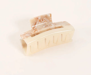 Arianna Chunky Square Claw Hair Clip Beige Tortoise