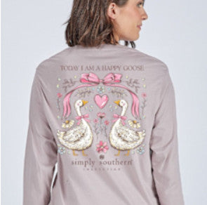Simply Southern Long Sleeve Tee Happy Goose Driftwood
