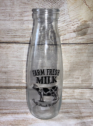 Clear Glass Milk Bottle