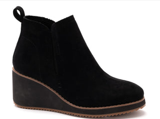 Corkys Tomb Wedge Booties Black Suede