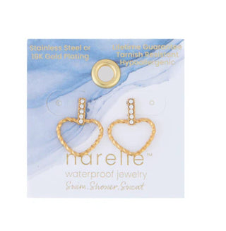 Howard's Narelle Waterproof Heart Outline Bar Stud Earrings Gold