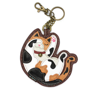 Chala 806 Coin Purse Key Fob Calico Cat