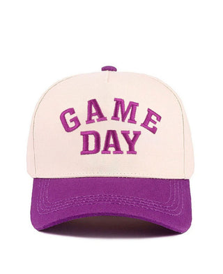 Zenana Game Day Two Tone Canvas Cotton Cap Purple