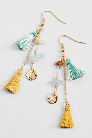 Coco+Carmen  Amelia Earrings Green/Tan 2325323C